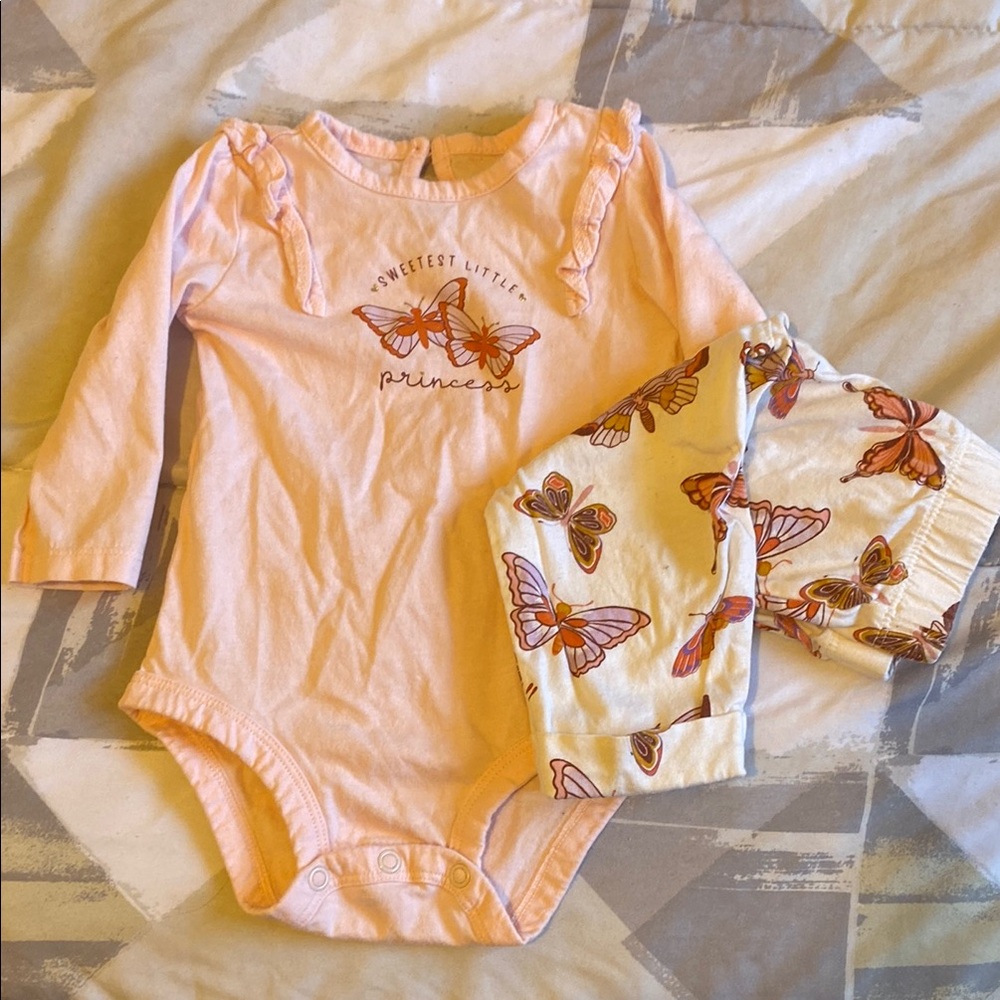 Carter's Pink and Cream Butterfly Matching Set